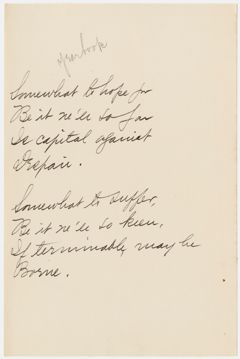 Thumbnail for Transcription of Emily Dickinson's "Somewhat to hope for" - Image 1