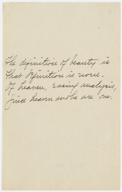 Thumbnail for Transcription of Emily Dickinson's "The definition of beauty is" - Image 1