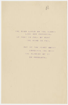 Thumbnail for Transcription of Emily Dickinson's "The mind lives on the heart" - Image 1