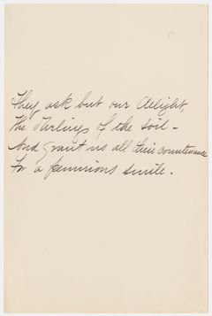 Thumbnail for Transcription of Emily Dickinson's "They ask but our delight" - Image 1