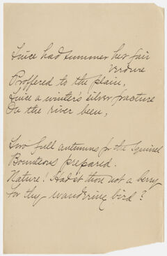Thumbnail for Transcription of Emily Dickinson's "Twice had summer her fair verdure" - Image 1