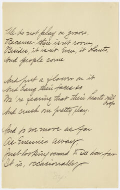 Thumbnail for Transcription of Emily Dickinson's "We do not play on graves" - Image 1