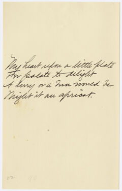 Thumbnail for Transcription of Emily Dickinson's "My heart upon a little plate" - Image 1