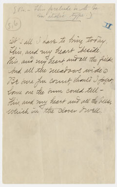 Thumbnail for Mabel Loomis Todd manuscript of poem "It's all I dare to bring today" - Image 1