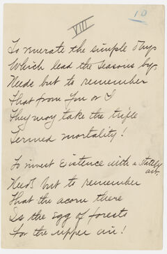 Thumbnail for Transcription of Emily Dickinson's "To venerate the simple days" - Image 1