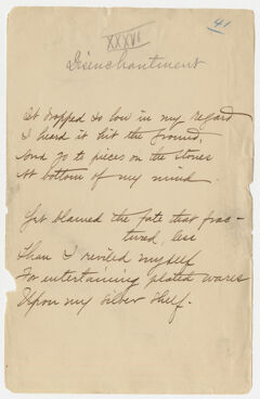 Thumbnail for Transcription of Emily Dickinson's "It dropped so low in my regard" - Image 1