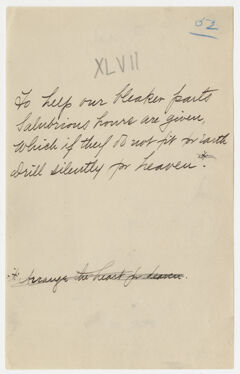 Thumbnail for Transcription of Emily Dickinson's "To help our bleaker parts" - Image 1