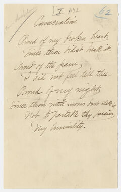 Thumbnail for Transcription of Emily Dickinson's "Proud of my broken heart" - Image 1