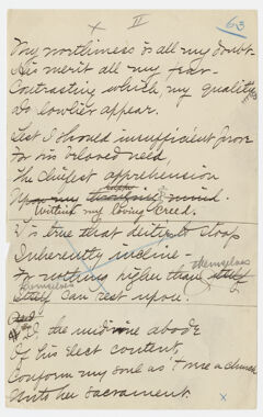 Thumbnail for Transcription of Emily Dickinson's "My worthiness is all my doubt" - Image 1