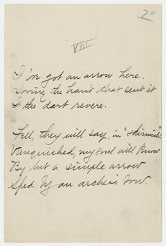Thumbnail for Transcription of Emily Dickinson's "I've got an arrow here" - Image 1