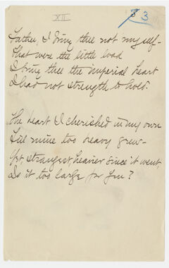 Thumbnail for Transcription of Emily Dickinson's "Father, I bring thee not myself" - Image 1