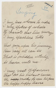Thumbnail for Transcription of Emily Dickinson's "I envy seas whereon he rides" - Image 1