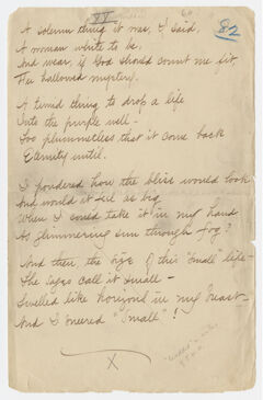 Thumbnail for Transcription of Emily Dickinson's "A solemn thing it was, I said" - Image 1
