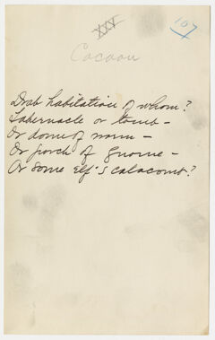 Thumbnail for Transcription of Emily Dickinson's "Drab habitation of whom?" - Image 1