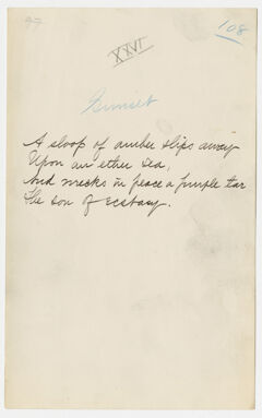 Thumbnail for Transcription of Emily Dickinson's "A sloop of amber slips away" - Image 1