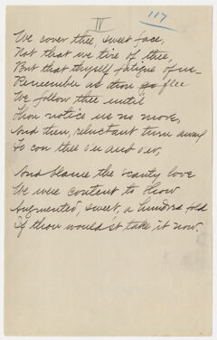Thumbnail for Transcription of Emily Dickinson's "We cover thee, sweet face" - Image 1