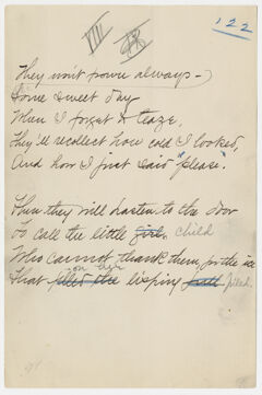 Thumbnail for Transcription of Emily Dickinson's "They won't frown always" - Image 1