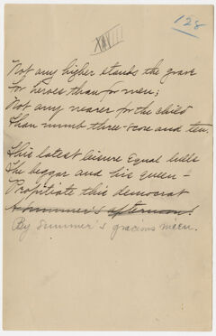 Thumbnail for Transcription of Emily Dickinson's "Not any higher stands the grave" - Image 1
