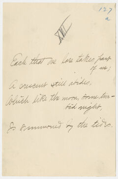 Thumbnail for Transcription of Emily Dickinson's "Each that we lose takes part of us" - Image 1
