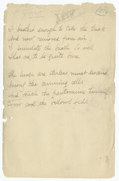 Thumbnail for Transcription of Emily Dickinson's "I breathed enough to take the trick" - Image 1