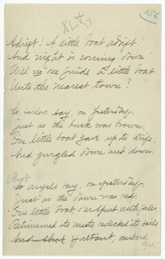 Thumbnail for Transcription of Emily Dickinson's "Adrift! A little boat adrift!" - Image 1
