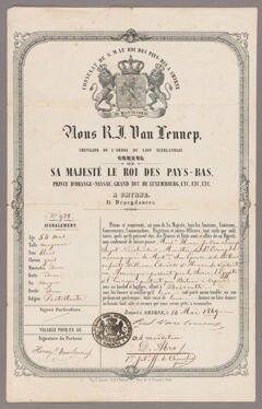 Thumbnail for Henry John Van Lennep passport - Image 1