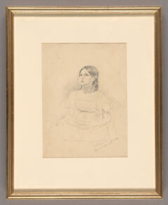 Thumbnail for Henry John Van Lennep framed pencil drawing of a seated young girl, 1834 - Image 1