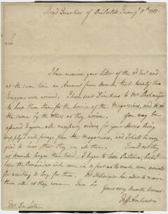 Thumbnail for Jeffery Amherst letter to Mr. Da Costa, 1757 June 5 - Image 1