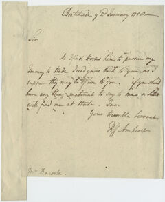 Thumbnail for Jeffery Amherst letter to Mr. Da Costa, 1758 January 2