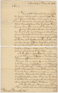 Thumbnail for Jeffery Amherst letter to Thomas Hancock, 1760 December 5 - Image 1