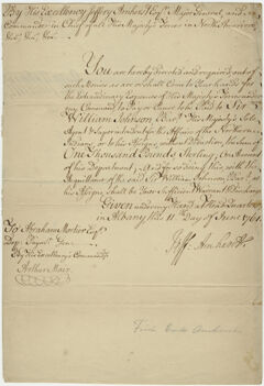 Thumbnail for Payment order signed by Jeffery Amherst, 1761 June 11 - Image 1