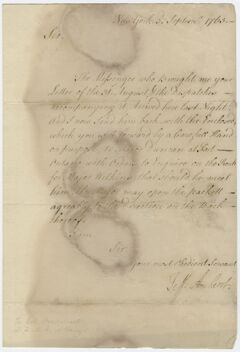 Thumbnail for Jeffery Amherst letter to Colonel John Bradstreet, 1763 September 3