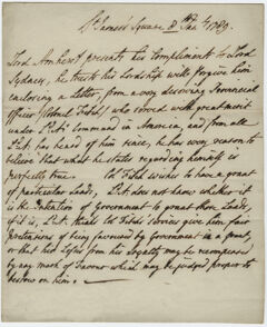 Thumbnail for Jeffery Amherst letter to Thomas Townshend, Viscount Sydney, 1789 January 8 - Image 1