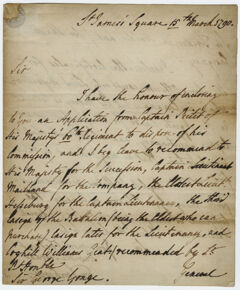 Thumbnail for Jeffery Amherst letter to Sir George Yonge, 1790 March 15 - Image 1