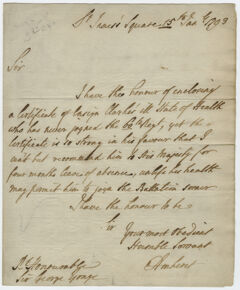 Thumbnail for Jeffery Amherst letter to George Yonge, 1793 January 15 - Image 1