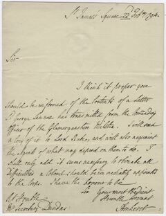 Thumbnail for Jeffery Amherst letter to Henry Dundas 1794 February 22 - Image 1