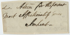 Thumbnail for Signature of Jeffery Amherst