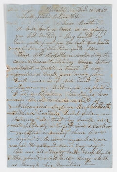 Thumbnail for John O. Mead letter to Justin Perkins, 1863 December 20 - Image 1