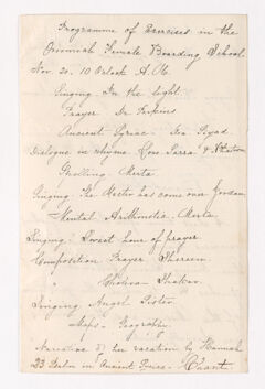 Thumbnail for Programme of exercises in the Oroomiah Female Boarding School - Image 1