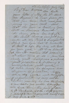 Thumbnail for John O. Mead letter to Justin Perkins, 1864 July 22 - Image 1