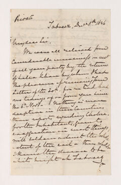 Thumbnail for Letter from unidentified correspondent to Justin Perkins, 1846 December 8 - Image 1