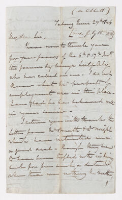 Thumbnail for Keith Edward Abbott letter to Justin Perkins, 1846 June 27 - Image 1