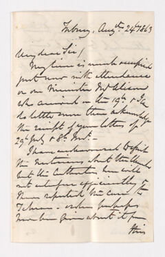 Thumbnail for Keith Edward Abbott letter to Justin Perkins, 1863 August 24 - Image 1