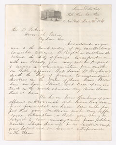 Thumbnail for Joseph Holdich letter to Justin Perkins, 1863 December 23 - Image 1