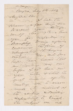 Thumbnail for Nathan Benjamin letter to Justin Perkins, 1852 July 8 - Image 1