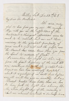 Thumbnail for Lysander Tower Burbank letter to Justin Perkins, 1863 December 12 - Image 1