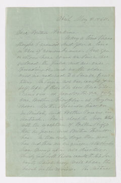 Thumbnail for Simeon Howard Calhoun letter to Justin Perkins, 1860 May 8 - Image 1
