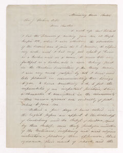 Thumbnail for Nathaniel George Clark letter to Justin Perkins - Image 1