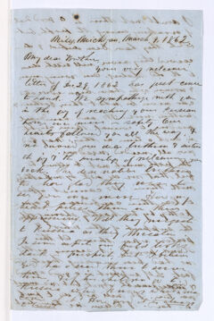 Thumbnail for George Whitefield Coan letter to Justin Perkins, 1862 March 9 - Image 1