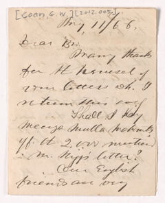 Thumbnail for George Whitefield Coan letter to Justin Perkins, 1866 May 11 - Image 1